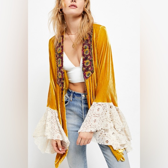 Free People Wanderlust Velvet Short Duster - Picture 2 of 12